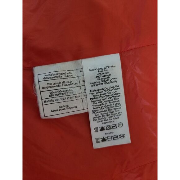 Eddie Bauer Goose Down 550 Pink Red Puffer Coat SMALL Petite Ski Winter Snow S - Picture 7 of 8